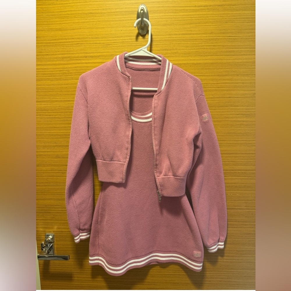 Alo Two-Piece Knit Dress and Cropped Jacket Set